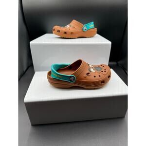 Crocs Scooby Doo Toddler/ Child Size 12/13 Brown Clogs w/ Teal Scooby Strap